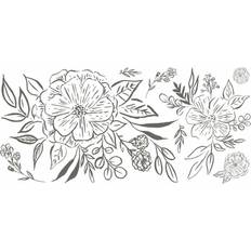 Wallpapers RoomMates RMK5108GM Beth Schneider Floral Sketch Peel & Stick Giant Wall Decal