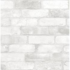 Nuwallpaper Brewster Loft Brick Peel & Stick Wallpaper White