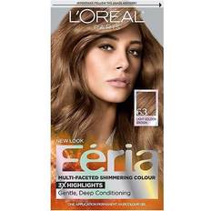 Light golden brown hair color L'Oréal Paris Feria Permanent Haircolour Gel, Warmer/Light Golden Brown 63 False