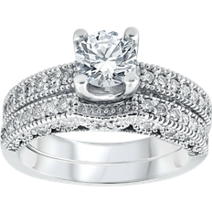 Jewelry Pompeii3 Vintage Engagement Ring - White Gold/Diamonds