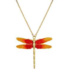 Orange Necklaces 1928 Jewelry Dragonfly Pendant Necklace - Gold/Orange