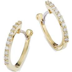 Roberto Coin Huggie Hoop Earrings - Gold/Diamonds