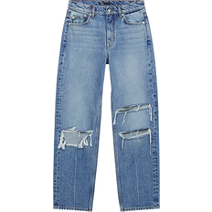 Maje Paros High-Rise Distressed Straight-Leg Jeans - Blue