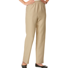 Alfred Dunner Classics Pull-On Straight Leg Pants - Tan