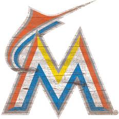 Fan Creations Miami Marlins Distressed Logo Cutout Sign Board