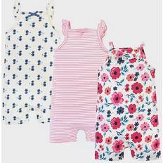 Touched By Nature Organic Cotton Rompers 3-pack - Garden Floral