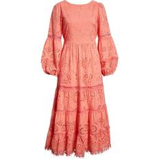 Kobi Halperin Zadie Long Sleeve Eyelet Dress - Coral