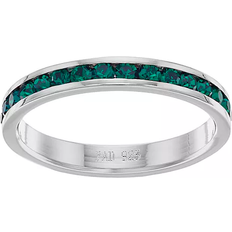 Traditions Jewelry Company May Birthstone Eternity Ring - Silver/Emerald