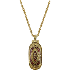 Symbols of Faith Crucifix Pendant Necklace - Gold/Red/Red