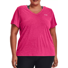 Under Armour Tech Twist V-Neck T-shirt Women - Electro Pink/Halo Grey