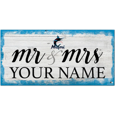 Fan Creations Miami Marlins Personalized Mr & Mrs Script Sign