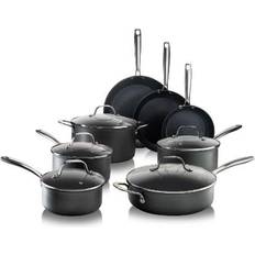 Paris Hilton Iconic Nonstick Pots and Pans Set, Multi-layer Nonstick  Coating, Matching Lids With Gold Handles, Made without PFOA, Dishwasher  Safe