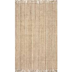 Nuloom Hand Woven Chunky Loop Jute Area Rug Beige 5x90"