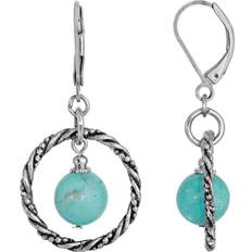 1928 Jewelry Orbital Drop Earrings - Silver/Blue