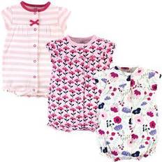 Touched By Nature Baby Girl's Rompers 3-pack - Pink Botanical