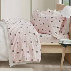 Twin XL Bed Sheets Intelligent Design Flannel Bed Sheet Pink