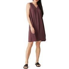 Eileen Fisher Georgette Crepe Pleated Dress - Fig
