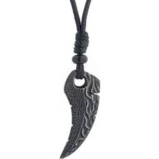 Lynx Sword Pendant Necklace - Silver/Black