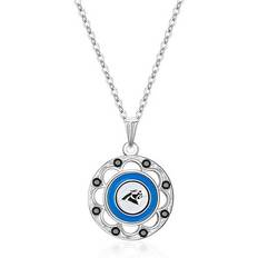 Simran Carolina Panthers Circle Pendant Necklace - Silver/Multicolour