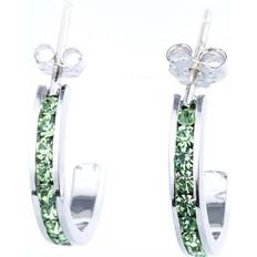 Macy's August Semi Hoop Earrings - Silver/Green
