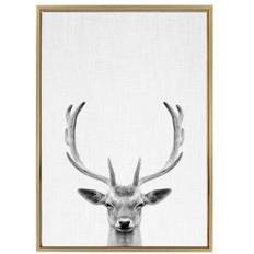 Kate & Laurel Sylvie Deer Portrait Framed Art 58.4x83.8cm