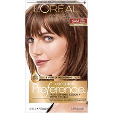 L'oral Superior Preference Fade-Defying Color/shine In 6Am Light Amber Brown No Color