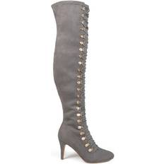 High Heel High Boots Journee Collection Trill Medium Calf - Grey