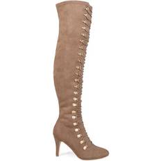 High Heel High Boots Journee Collection Trill Medium Calf - Taupe