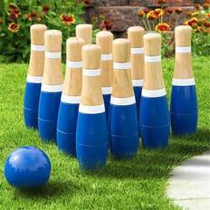 Bowling on sale Hey! Play! 8-in. Wooden Lawn Bowling Set, Blue One Size