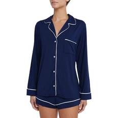 Sleepwear eberjey Gisele Long Sleeve & Shortie Short PJ Set - Navy/Ivory