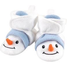 Blue Indoor Shoes Children's Shoes Hudson Holiday Fleece Booties - Snowman