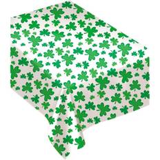 Amscan st. patrick's day shamrocks flannel-backed vinyl table cover party tableware