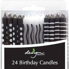 Jam Paper Birthday Candles, 2.4x.25, 24/Pack, Black & White Mix
