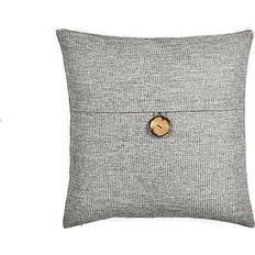 Lush Decor Clayton Woven Button Cushion Cover Grey (50.8x50.8cm)