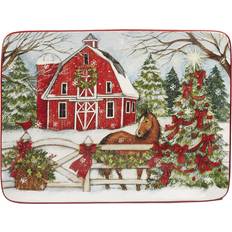 Certified International Christmas on the Farm Susan Winget Rectangular Serving Platter & Tray