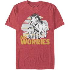 Fifth Sun The Lion King Live Action Timon Pumbaa No Worries Short Sleeve T-shirt - Red Heather