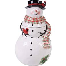 Certified International Watercolor Snowman Biscuit Jar