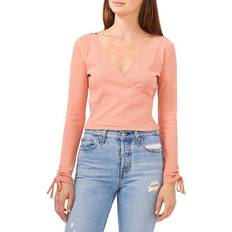 1.State Faux Wrap Top - Clay Rose