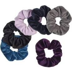 Scunci Velour Scrunchies, 6 pack