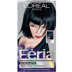 L'Oréal Paris Feria Permanent Haircolour Gel, Cooler/Bright Black 21 False