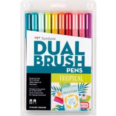 Water Based Brush Pens Tombow Dual Brush Pen Art Markers Tropical 10-Pack