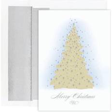 Jam Paper Christmas Card Sets, Frosted Tree, 16/Pack