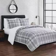 Cannon Cozy Teddy Plaid Bedspread Gray (228.6x172.72)