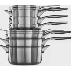 Calphalon cookware 10 piece set Calphalon Premier Space-Saving Cookware Set with lid 10 Parts