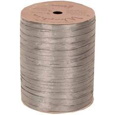 Streamers Jam Paper Raffia Ribbon, 100 Yards, Silver, 1/Pack