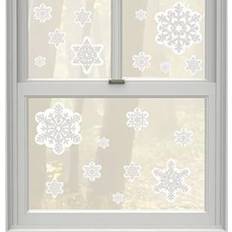 Amscan Christmas Snowflake Glitter Window Decoration, 19 Ct Vinyl