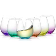 Blush Frosted Ombre Stemless Wine Glasses in Pink, Purple, Yellow, and  Green, Colorful 12 Oz Set of 4