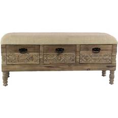 Olivia & May Carved Storage Bench 47x20"