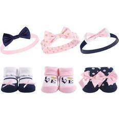 Polka Dots Tracksuits Children's Clothing Hudson Baby Headband and Socks Set 6-pack - Navy Love (10158234)