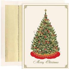 Jam Paper Christmas Card Sets Elegant Tree 16/Pack